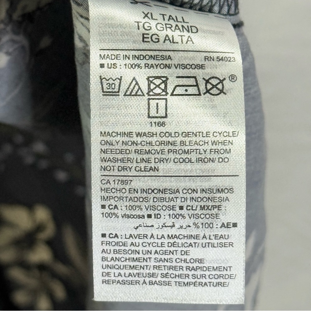 NWT Old Navy XL Tall Grey Floral Shift Dress Long Sleeve Ruffle Cuff Rayon - Picture 8 of 10